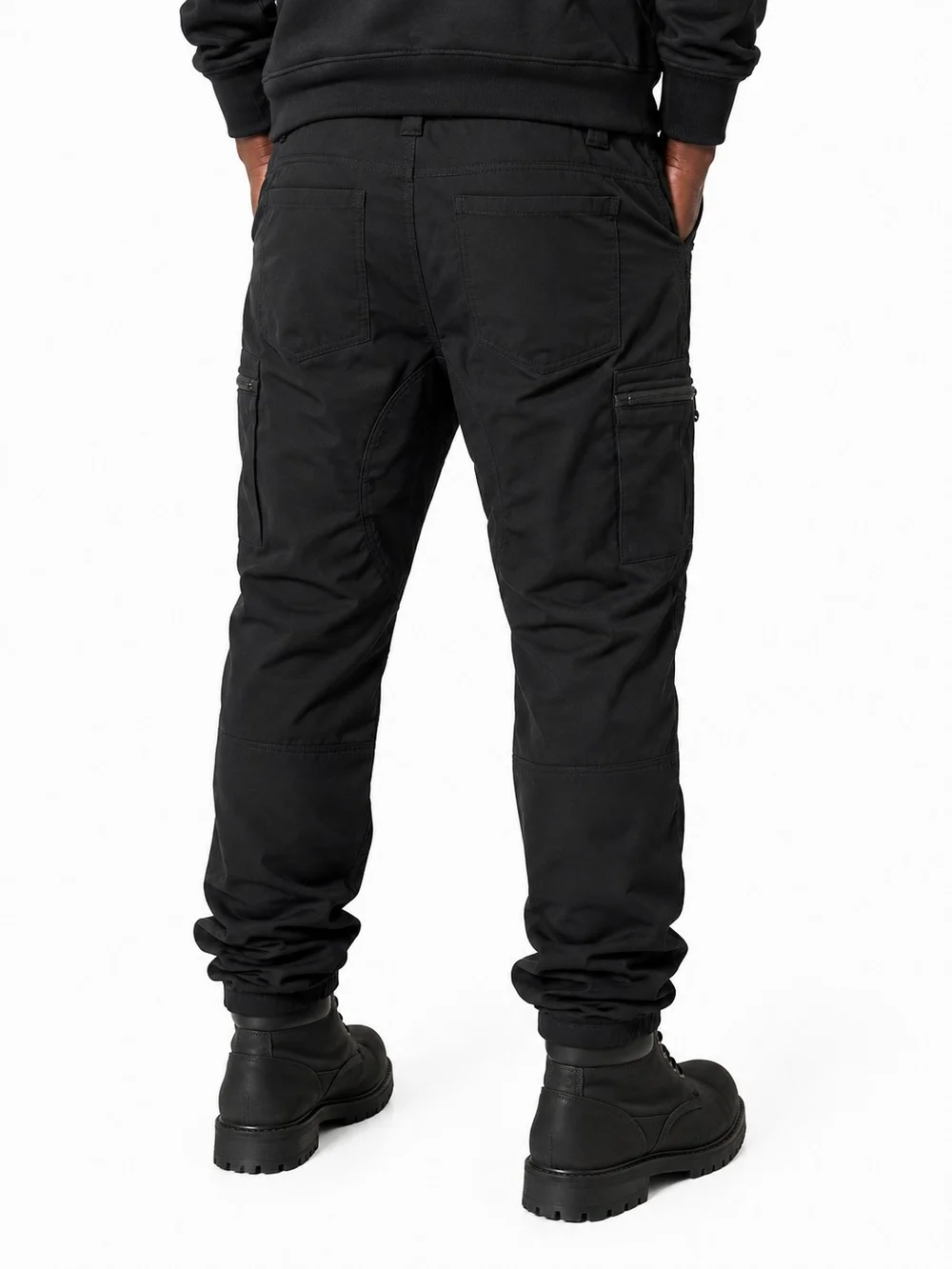 Men's Black Cargo Work Pants - Durable Utility Trousers